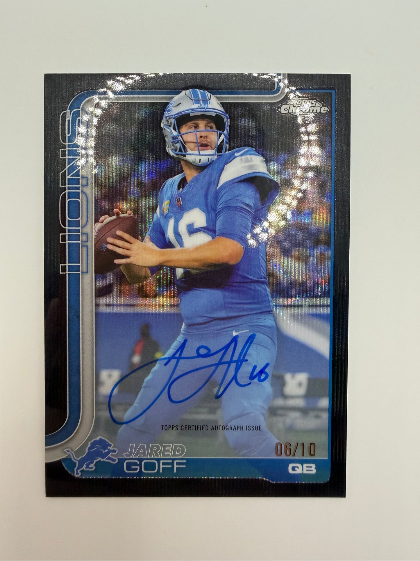 Jared Goff 6/10 Black Wave Auto